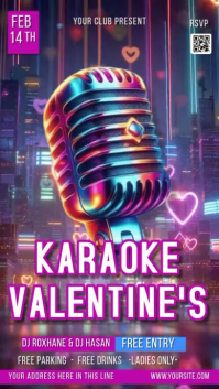 Purple Karaoke Valentine's Event Instagram Reel Video template