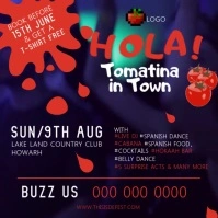 Purple La Tomatina Square Video template