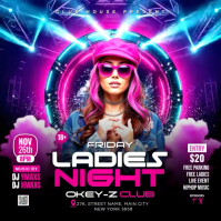 Purple Ladies Night Club Party Instagram Post Video template