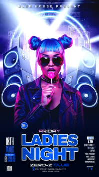 Purple Ladies Night Club Party Instagram Story Instagram-verhaal template