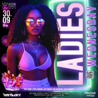 Purple Ladies Night Party Event Ad Design Template Kwadrat (1:1)