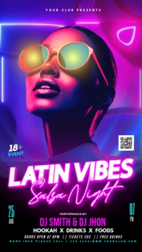 Purple Latin Salsa Party Flyer Instagram Story template