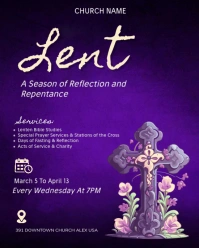 Purple Lent Instagram Portrait template