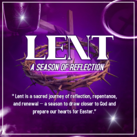 Purple Lent Season Reflection Logo template