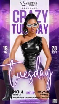 purple light night club lounge party template Historia de Instagram