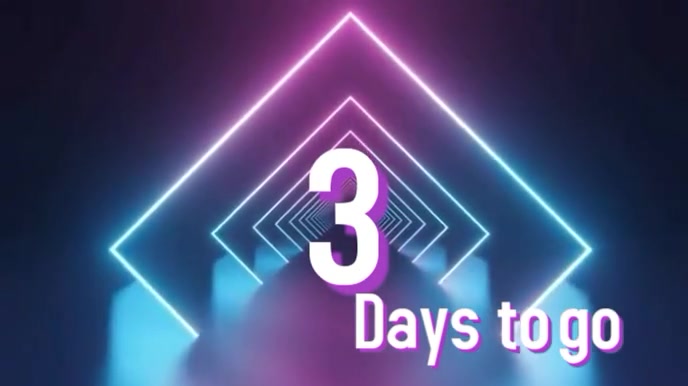 Purple List-based 3days To Go Digital Display (16:9) template