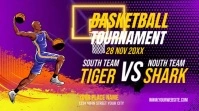 Purple List-based Basketball Tournament Twitter Post template