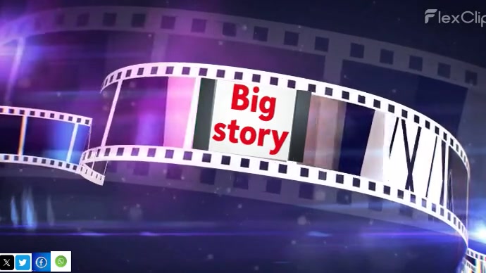 Purple List-based Big Story Digital Display (16:9) template