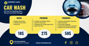 Purple List-based Car Wash Price List Facebook Shared Image template