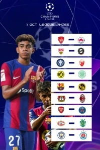 Purple List-based Champions League  Poster template