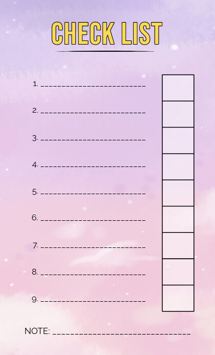 Purple Guide Checklist Purple List-based Check List Table Poster Us Template | PosterMyWall