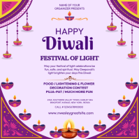 Purple List-based Diwali Square (1:1) template