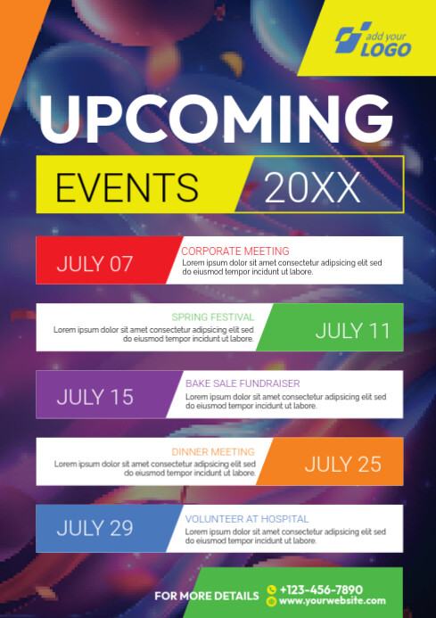 Purple List-based Event Schedule Template A4 | PosterMyWall