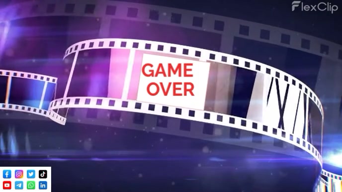 Purple List-based Game Over Digital Display (16:9) template