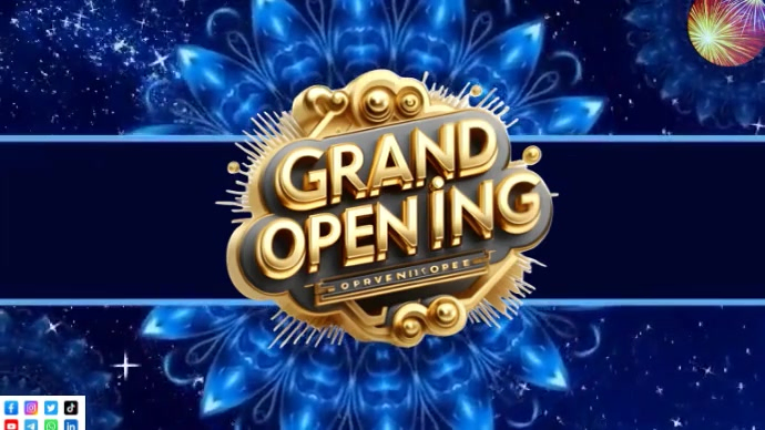 Purple List-based Grand Opening Digital Display (16:9) template