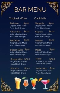 Purple List-based Half Size Bar Menu Half Page Wide Halfbladsy Breed template