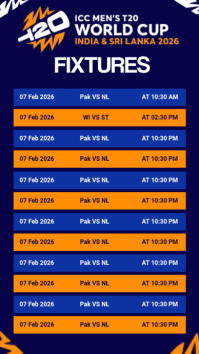 Purple Cricket World Cup Fixtures Instagram Story Template