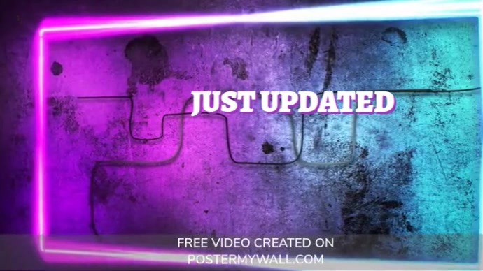 Purple List-based Just Updated Digital Display (16:9) template
