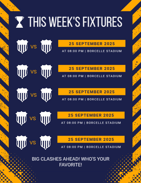 Purple List-based Match Schedule Flyer (us Letter) template