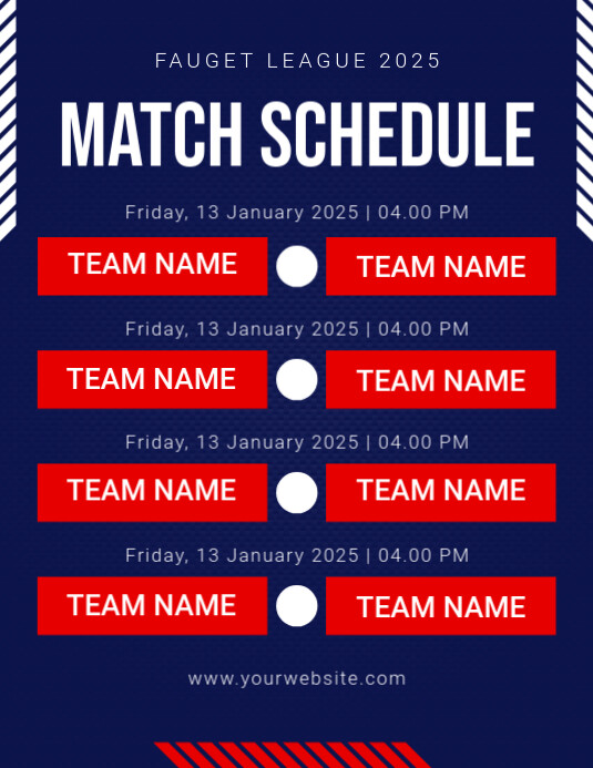 Purple List-based Match Schedule Flyer (us Letter) template