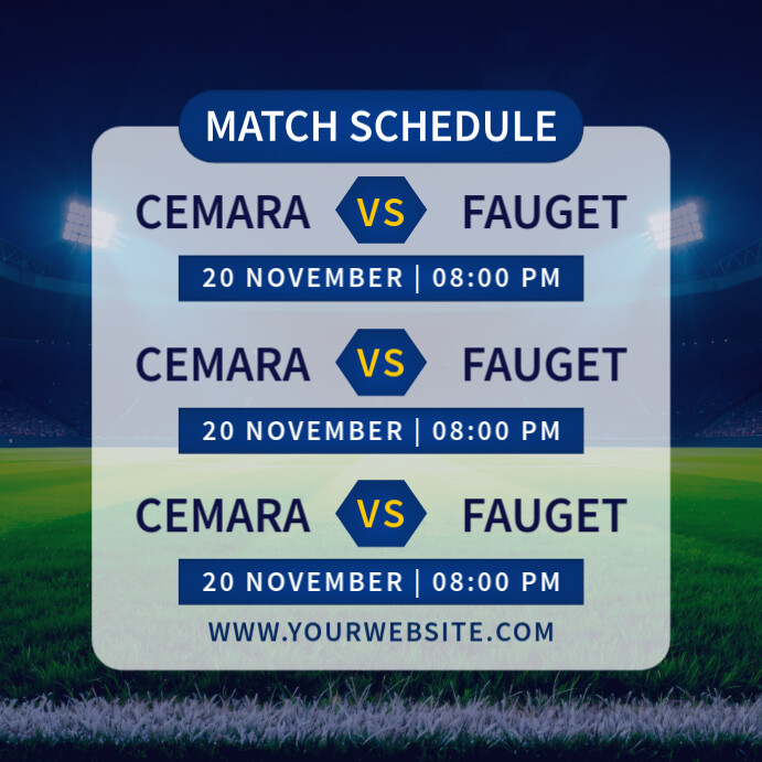 Purple List-based Match Schedule Instagram Post Template | PosterMyWall