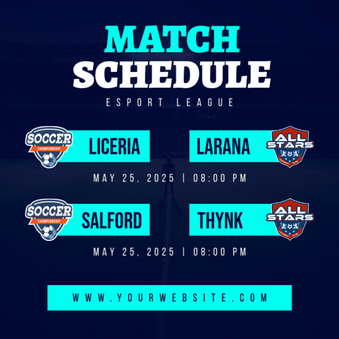 Purple List-based Match Schedule Instagram Post Template | PosterMyWall