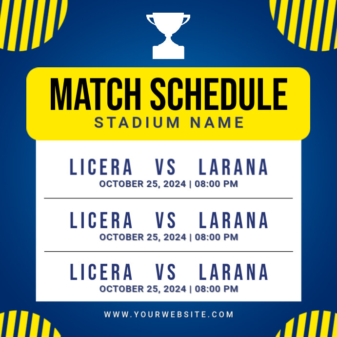 Copy of Purple List-based Match Schedule Instagram Post | PosterMyWall