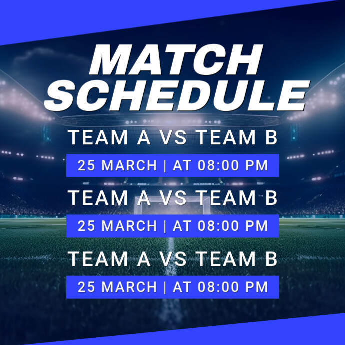 Copy of Purple List-based Match Schedule Instagram Post | PosterMyWall