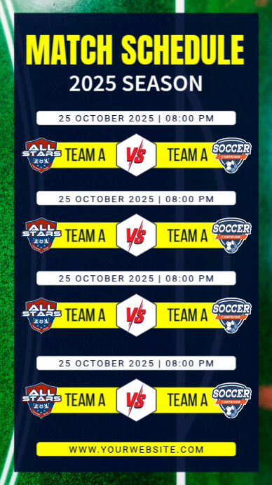 Purple List-based Match Schedule Instagram Story template