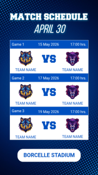 Purple List-based Match Schedule Instagram Story template