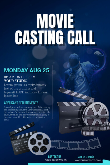 Cast Introduction Posters Purple List-based Movie Casting Call Poster Template | PosterMyWall