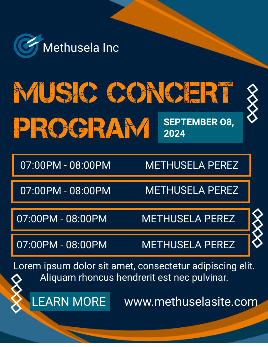 Purple List-based Music Concert Program Flyer template