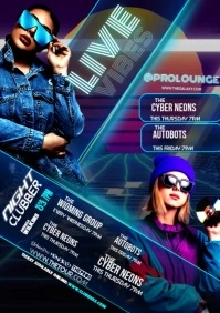 Purple List-based  Music Tour Schedule A4 template