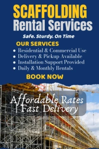 Purple List-based Scaffolding Services Poster template