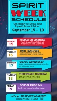 Purple List-based Spirit Week Ad Template Instagram Story