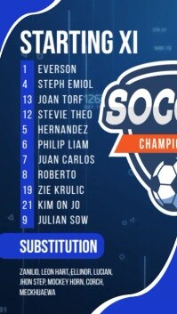 Purple List-based Starting Line Up Instagram Story template