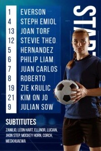 Purple List-based Starting Line Up Poster โปสเตอร์ template