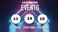 Purple List-based Upcoming Event Digital Display (16:9) template