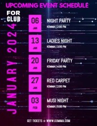Purple List-based Upcoming Event  Flyer (us Letter) template