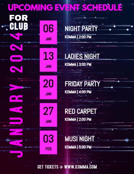 Purple List-based Upcoming Event  Flyer (us Letter) template