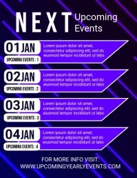 Purple List-based Upcoming Event  Flyer (us Letter) Volante (Carta US) template