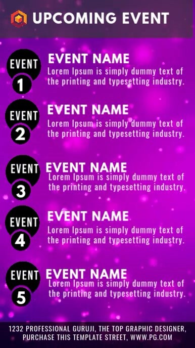 Purple List-based Upcoming Event Instagram Story Template | PosterMyWall