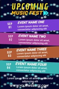 Purple List-based Upcoming Event  Poster template