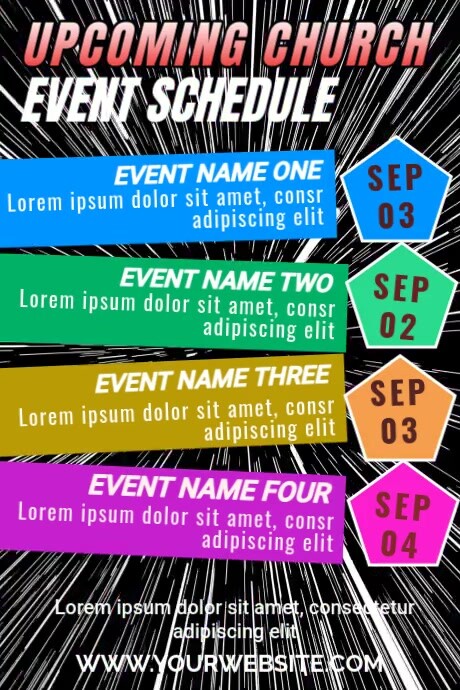 Purple List-based Upcoming Event  Poster 海报 template