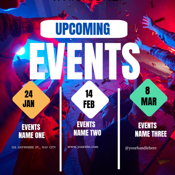 Copy of Purple List-based Upcoming Events Calendar Instagram Post ...