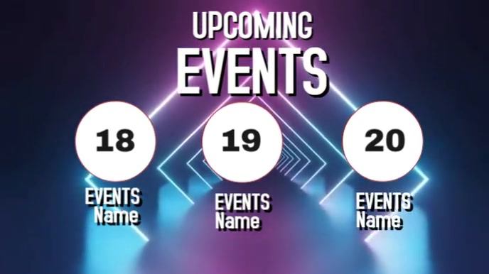 Plantilla de Purple List-based Upcoming Events Digital Display (16:9 ...