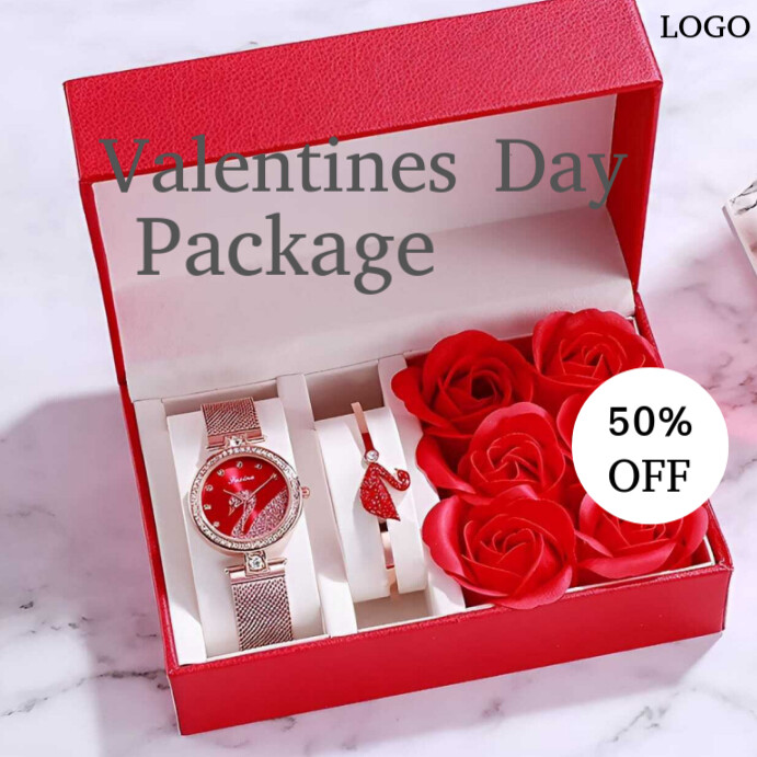 Purple List-based Valentines Day Package Design  Instagram Post template