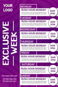 Purple List-based Weekly Schedule Template De Poster