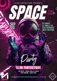 Futuristic Galactic Techno DJ Event Motion Graphics Video Template A4