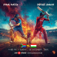 Purple Maksimalis Cricket League Pos Instagram template